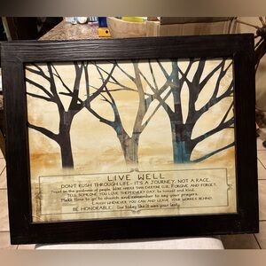 Live Well Inspirational Framed Art